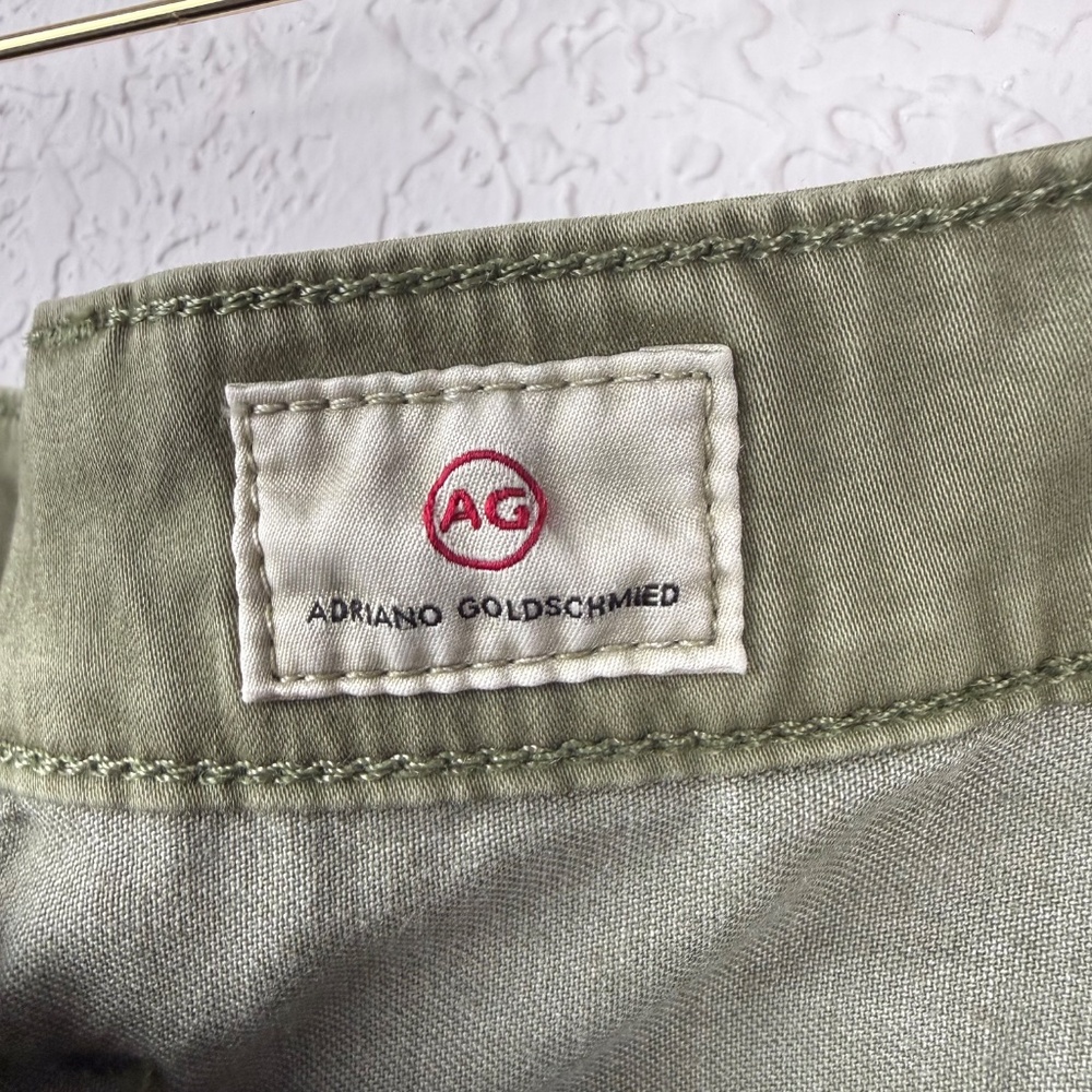 *AG Adriano Goldschmied Mens Wanderer Olive Green Slim Trouser Shorts 33R - Picture 6 of 14